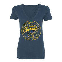 Load image into Gallery viewer, Keep Wisconsin Cheesy, Ladies&#39;, V-neck, Navy, T-shirt