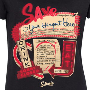 Save our bars and restaurants! We can help! Ladies' V-neck