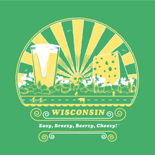 Load image into Gallery viewer, Wisconsin, Easy, Breezy, Beerzy, Cheesy, Unisex, T-shirt